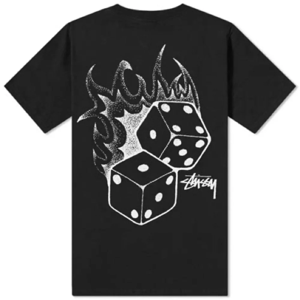 Stüssy Black Fire Dice Tee Heavyweight Streetwear Grail Fits Men’s M Women’s L - Picture 7 of 7